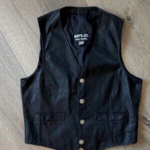 Black Leather Vest for Men